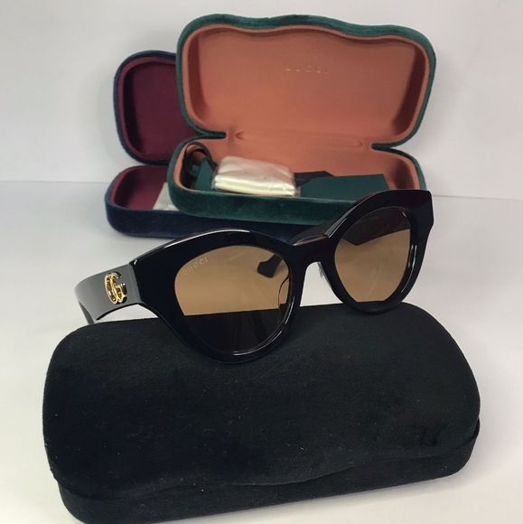 New 💯 Original Gucci Brown Cat Eye Ladies Sunglasses GG0957S 003 51. - Picture 1 of 13